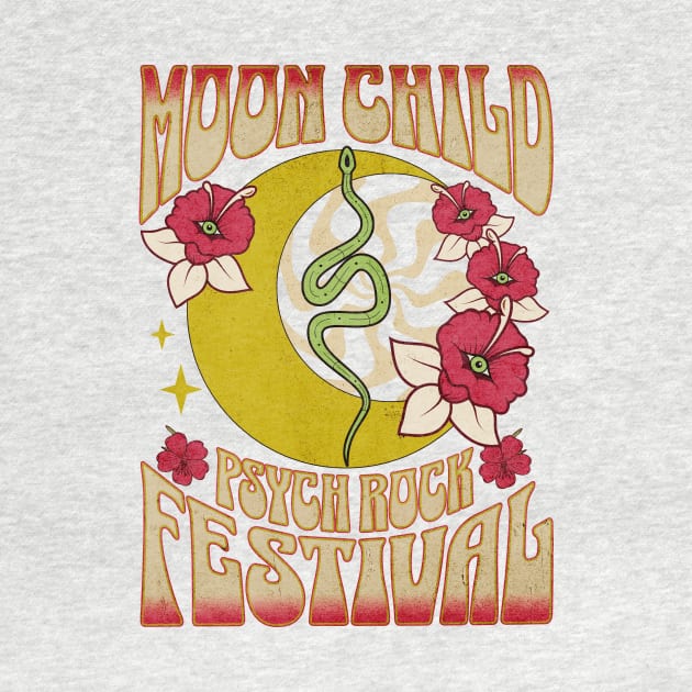 Hippie moon child retro psychedelic groovy vintage design by PoeticTheory